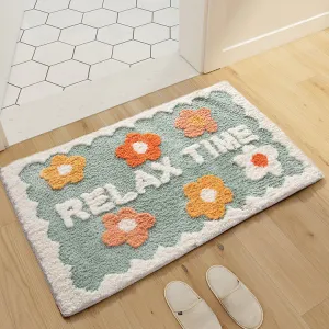 1PC Ins Simple Bathroom Floret Multicolored Carpet Flower Area Rugs Anti Slip