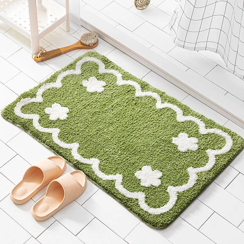 1PC Ins Simple Bathroom Floret Multicolored Carpet Flower Area Rugs Anti Slip