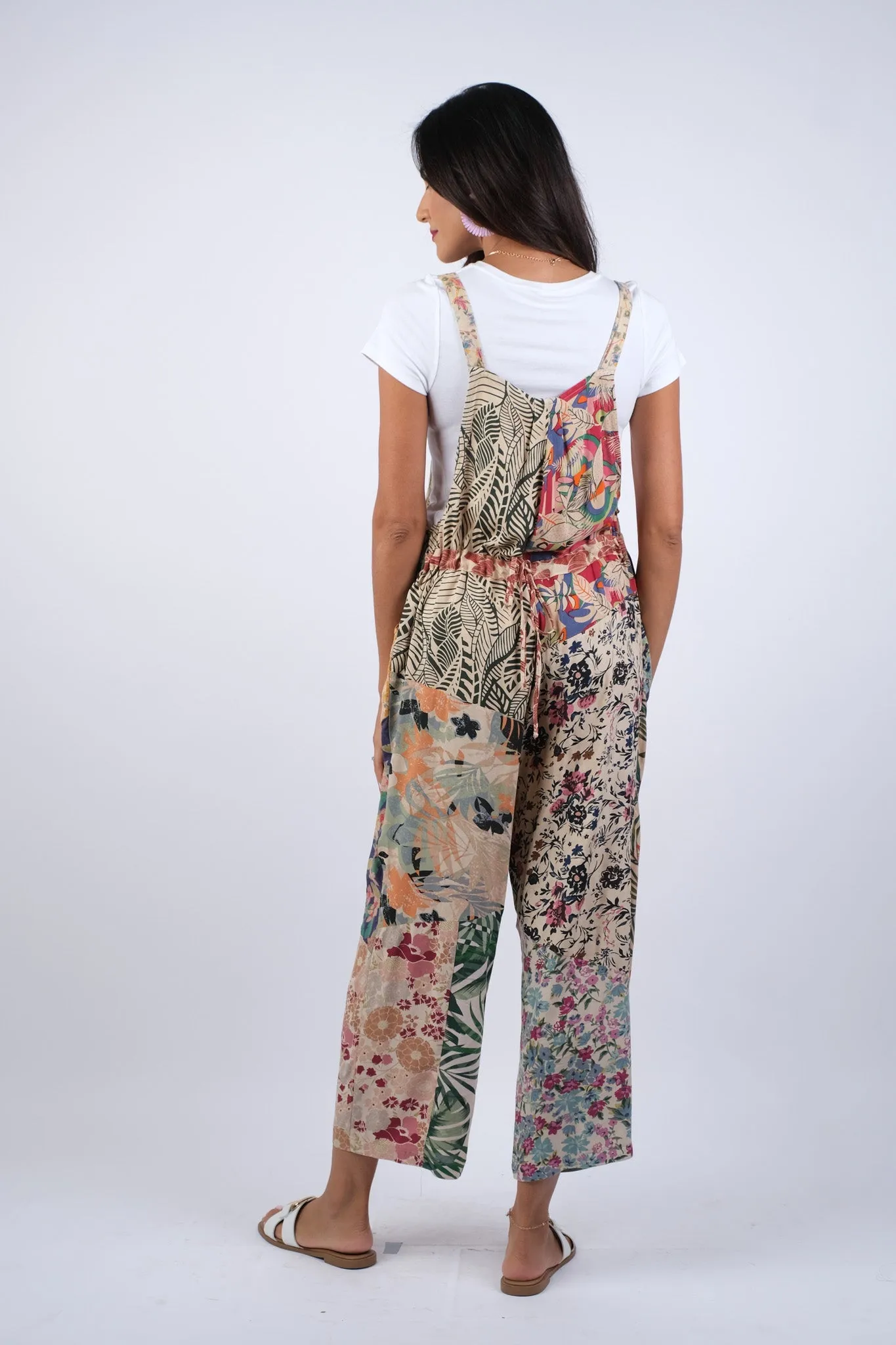 225278 Tropical Symphony Hippie Patchwork Overalls