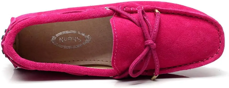 ANUFER Women's Classic Suede Penny Loafers Comfort Handmade Slipper Moccasins