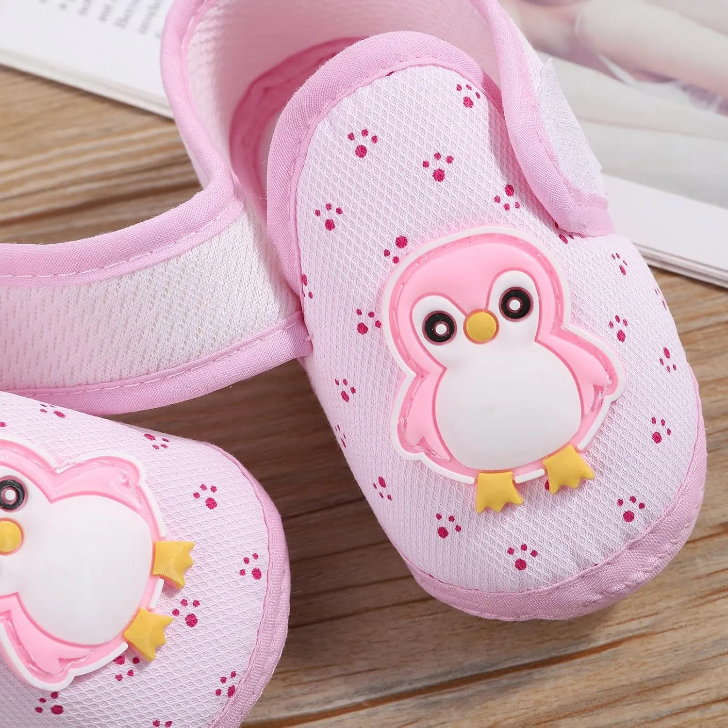 Baby Shoes Boy Infant Baby Girls Boy Prewalker Penguin Cartoon Single Shoes (Pink, 12-18 Months)