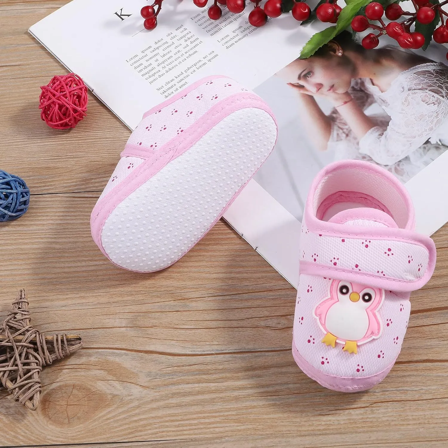 Baby Shoes Boy Infant Baby Girls Boy Prewalker Penguin Cartoon Single Shoes (Pink, 12-18 Months)