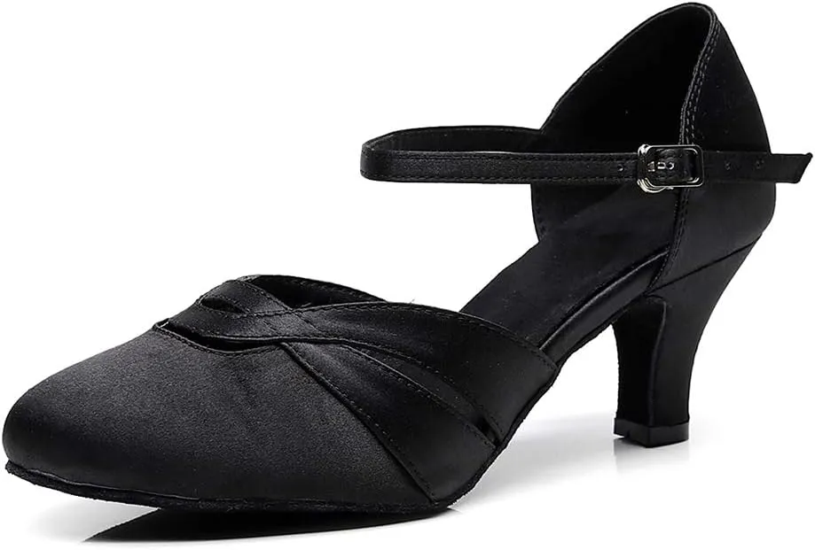 Ballroom Dance Shoes Women Closed Toe Ladies Latin Salsa Waltz Social Dancing Heels-2 1/3" Heel