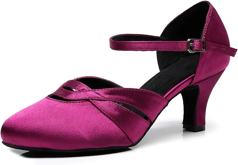 Ballroom Dance Shoes Women Closed Toe Ladies Latin Salsa Waltz Social Dancing Heels-2 1/3" Heel