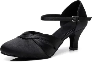 Ballroom Dance Shoes Women Closed Toe Ladies Latin Salsa Waltz Social Dancing Heels-2 1/3" Heel