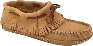 Bastien Industries Women's Moose Hide Leather Fringed Earthing Moccasins