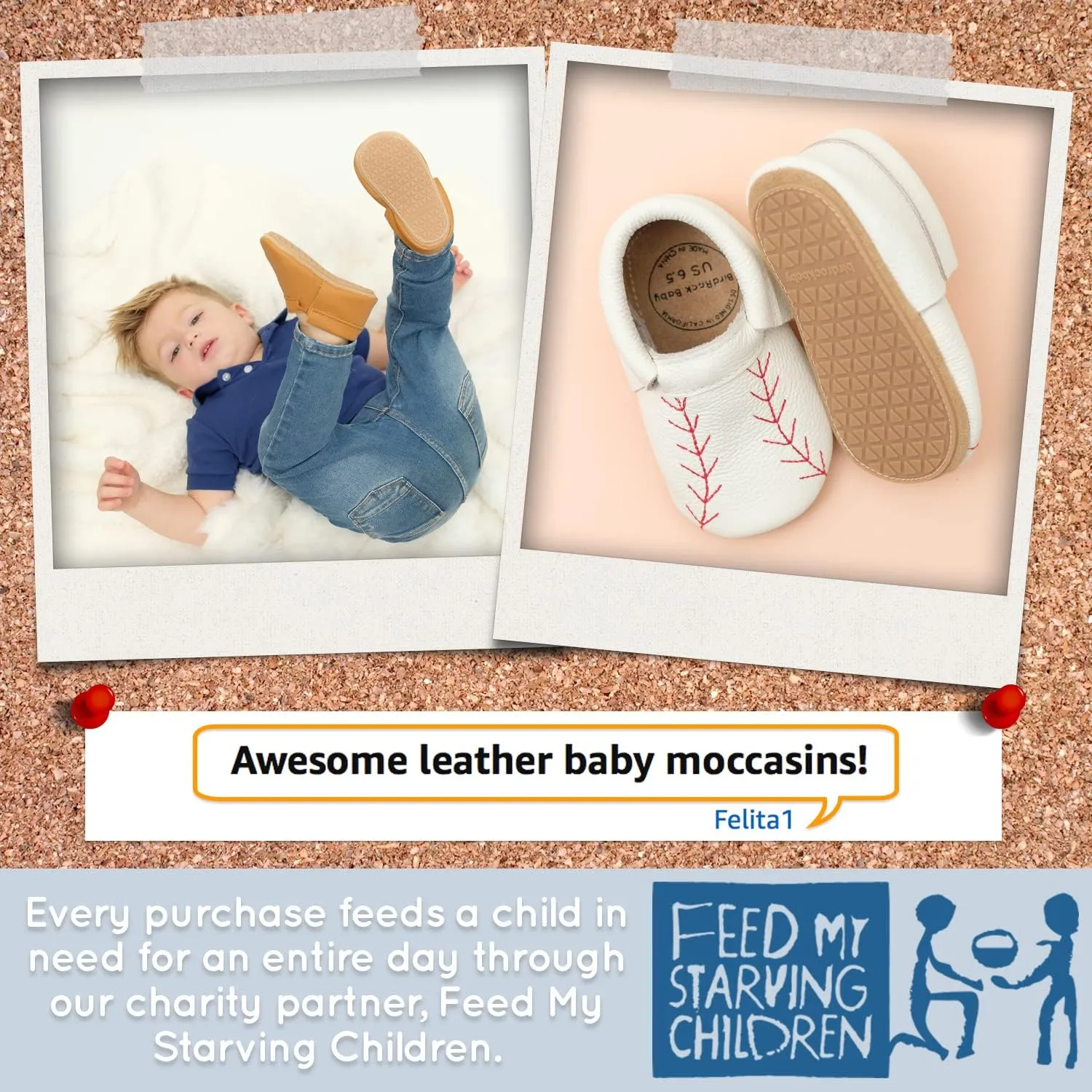 BirdRock Baby Hard Sole Fringeless Moccasins - Genuine Leather Shoes for Boys and Girls