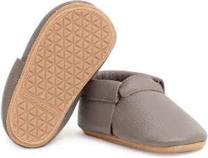 BirdRock Baby Hard Sole Fringeless Moccasins - Genuine Leather Shoes for Boys and Girls