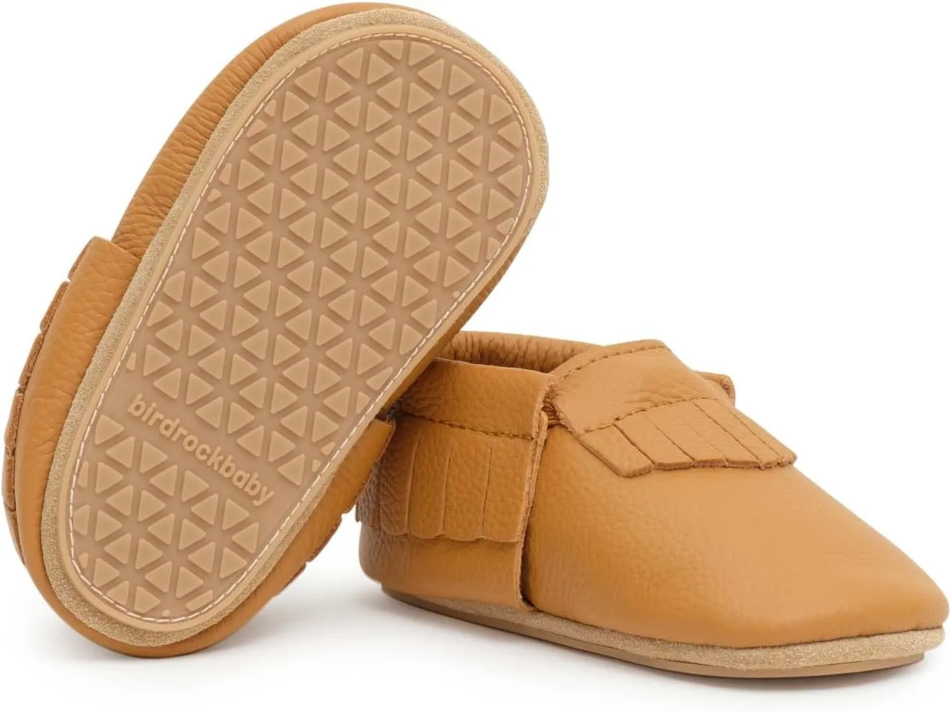 BirdRock Baby Hard Sole Moccasins - Genuine Leather Shoes for Boys and Girls