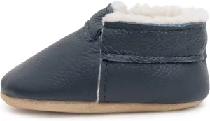 BirdRock Baby Sherpa Moccasins - Cozy, Genuine Leather Winter Shoes for Boys and Girls