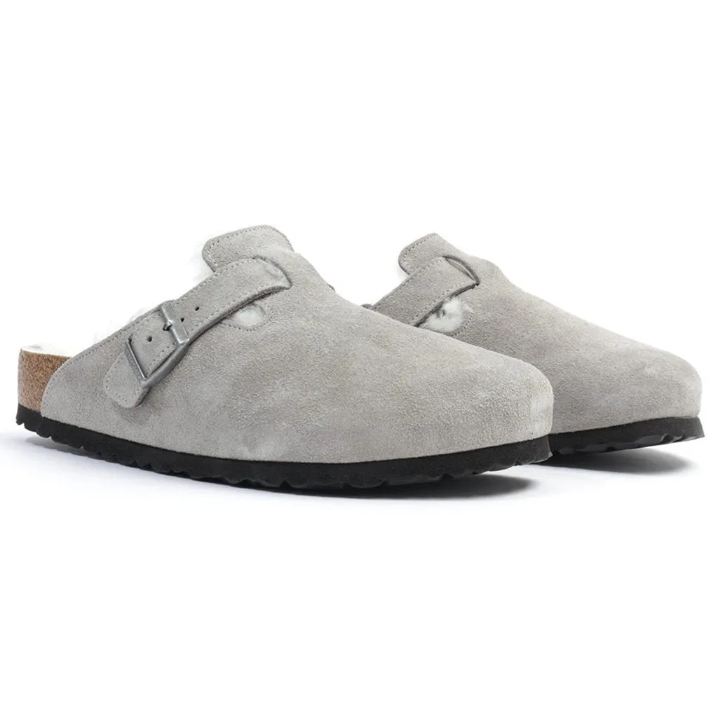 Boston Shearling Suede Leather Unisex Clogs