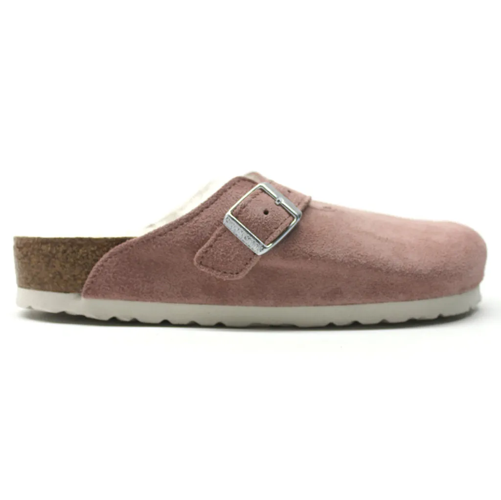 Boston Shearling Suede Leather Unisex Clogs