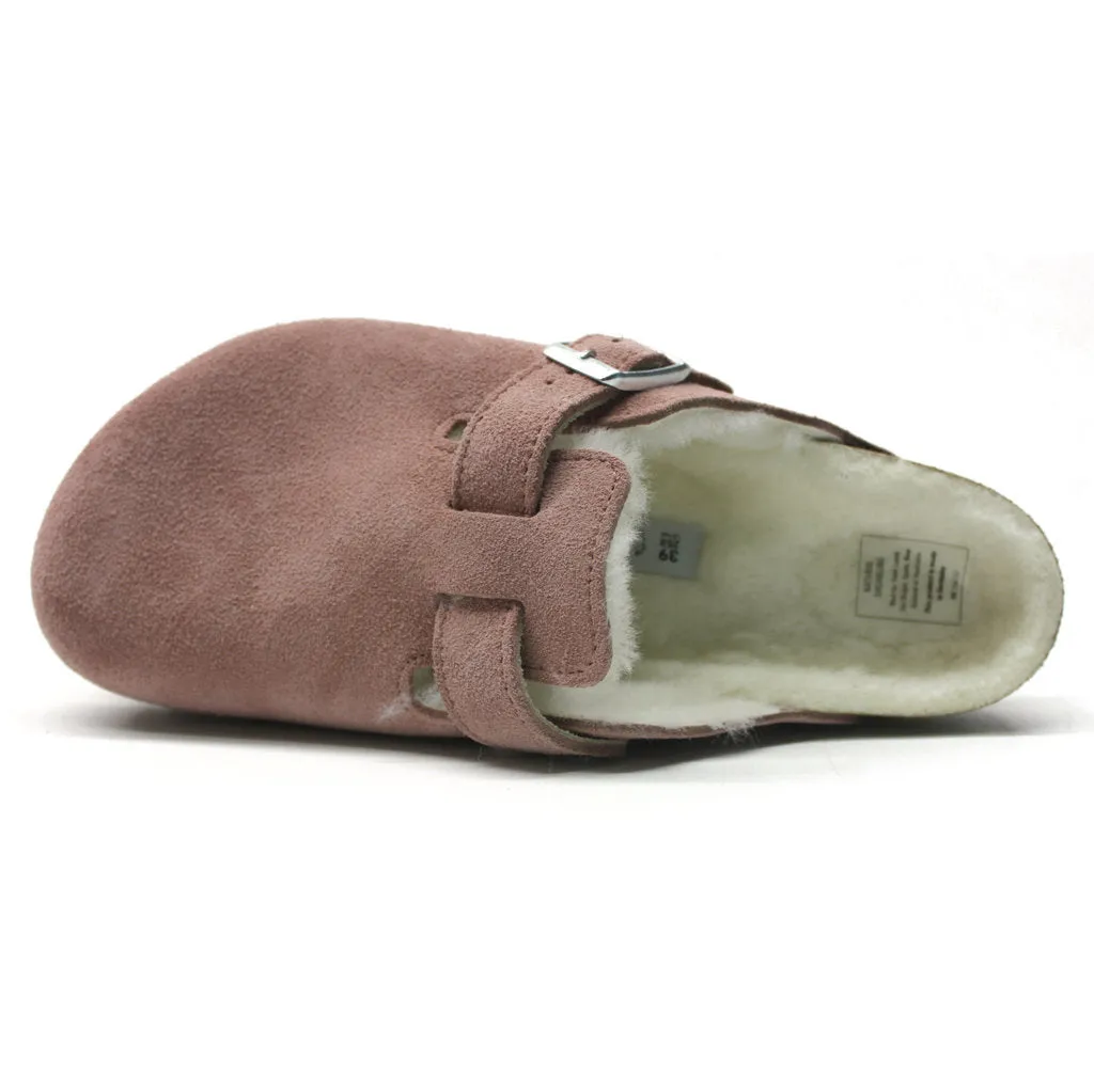 Boston Shearling Suede Leather Unisex Clogs
