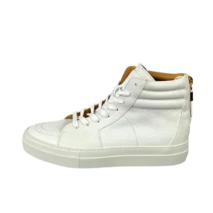 Buscemi Men's 140MM Zip White Leather Sneakers SAMPLE