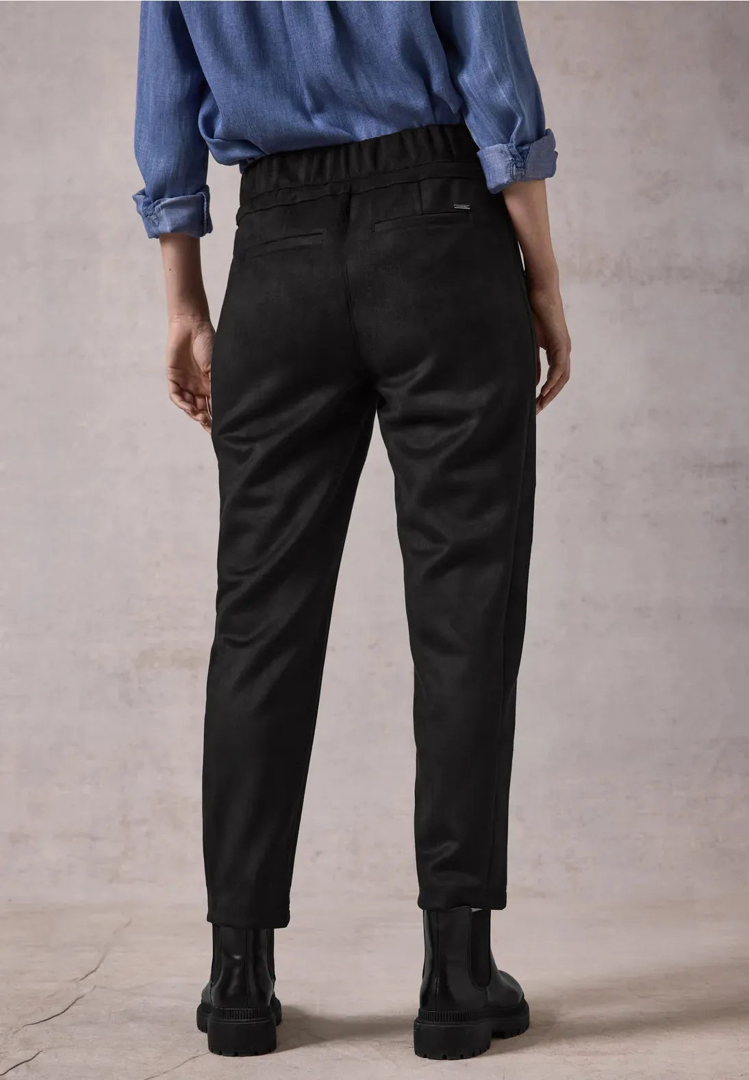 Cecil Black Fake SuedeTrouser 378175