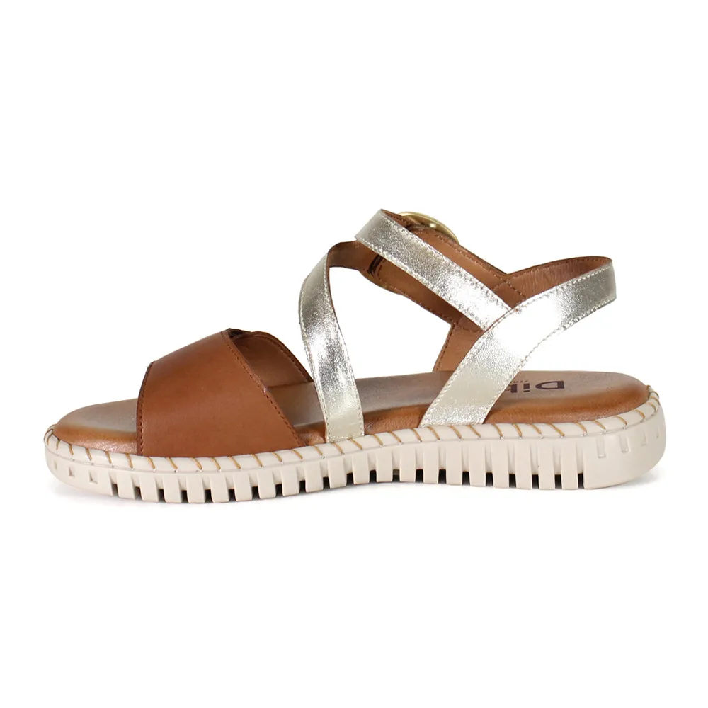 Chaufer Metallic Ankle Strap Sandals