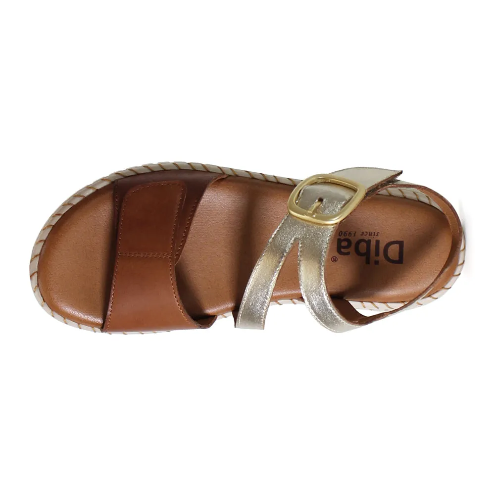 Chaufer Metallic Ankle Strap Sandals