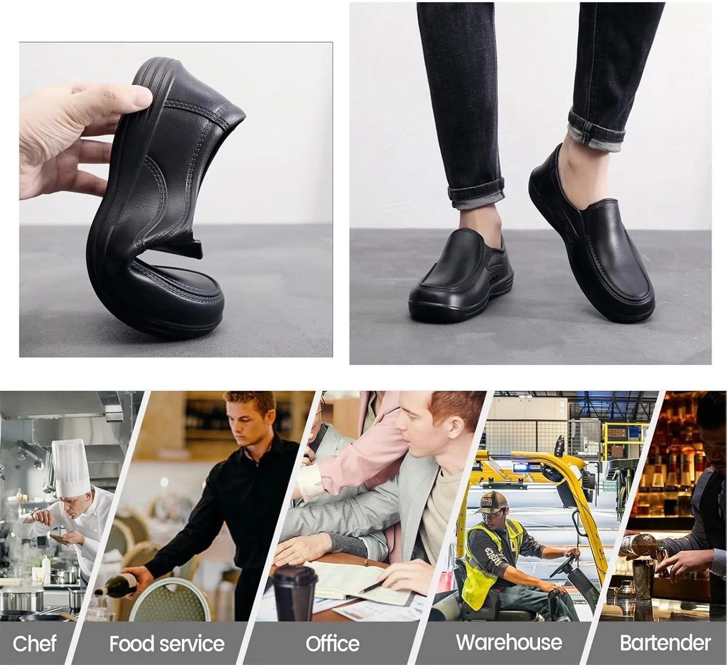 Chef Shoes for Men, Mens Waterproof Oil Resistant Non Slip Food Service Kitchen Chef Restaurant Shoes, Durable Ideal Work Breathable Kitchens Sneakers, for Garden, Nurse, Indoor, Outdoor