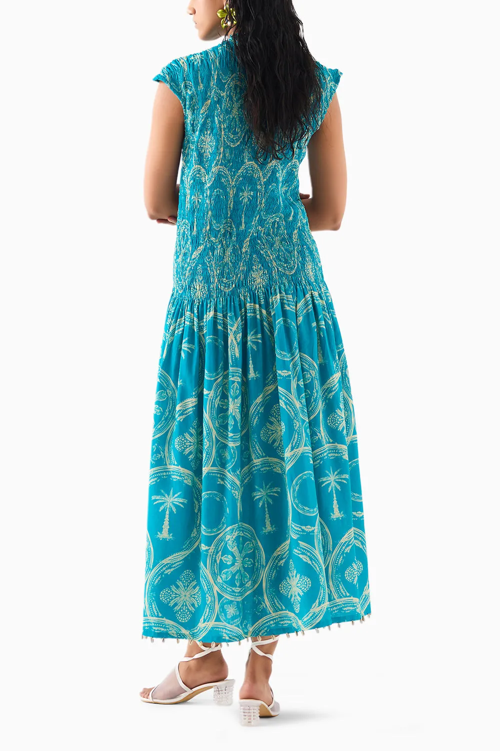 Coconut Palm Ruching Dress