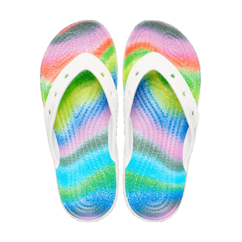 CROCS  Classic Flip Spray Dye - White/Multi