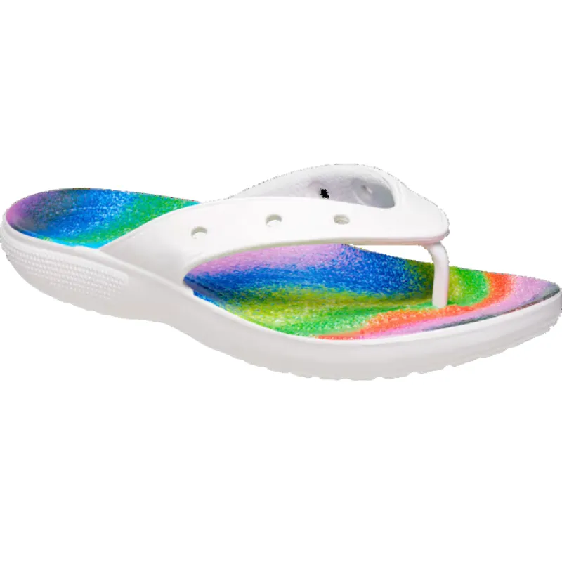 CROCS  Classic Flip Spray Dye - White/Multi
