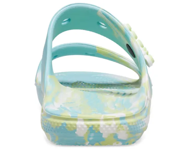 Crocs Unisex Classic Marbled Sandal - Pure Water / Multi