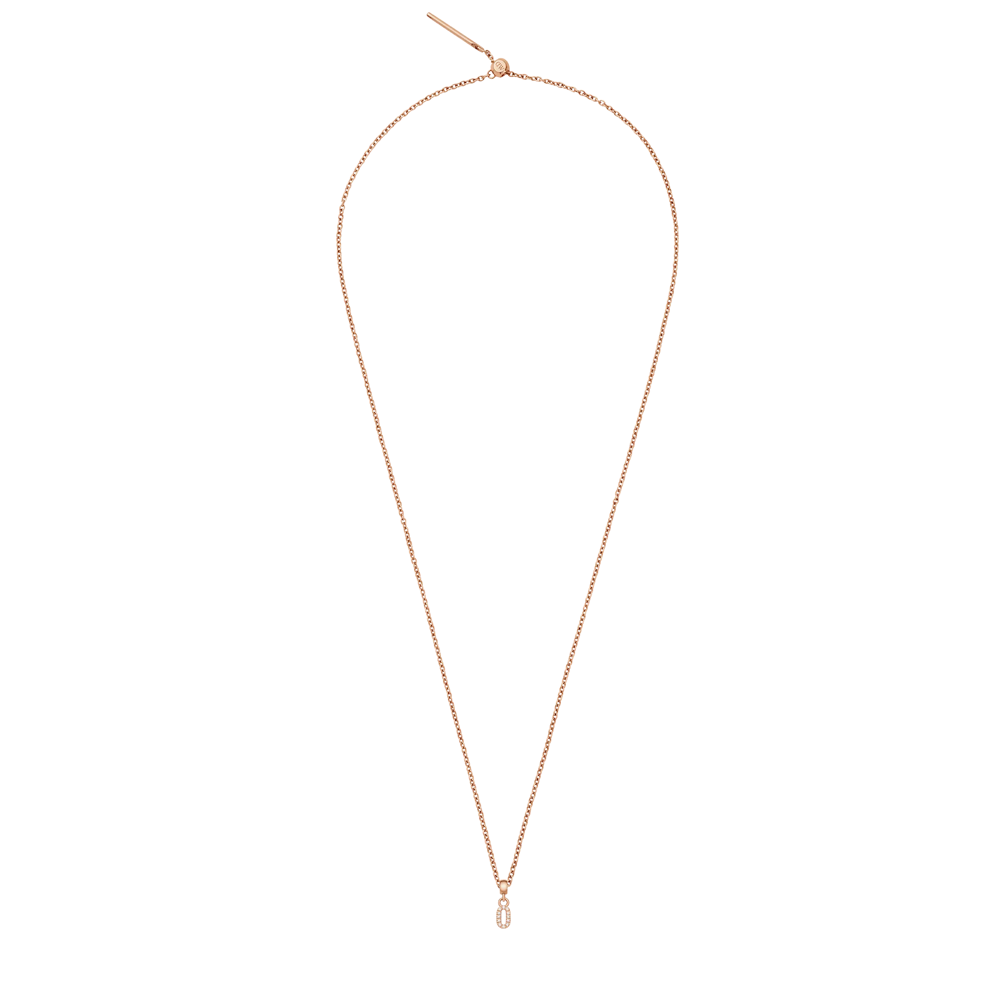 Crystal Number Charm Rose Gold
