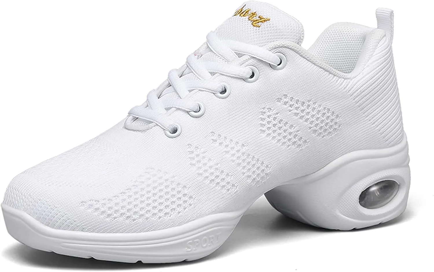 Dance Shoes for Women Jazz Shoes Split Sole Dance Sneakers Lace-up Air Cushion Jazz Sneakers Breathable Modern Dance Shoes Platform Walking Dance Shoe