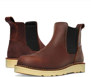 Danner Bull Run 6" Chelsea Steel Toe Work Boots for Men - Full-Grain Leather, with Oil and Slip-Resistant Wedge Outsole, EH Resistant and Made in USA