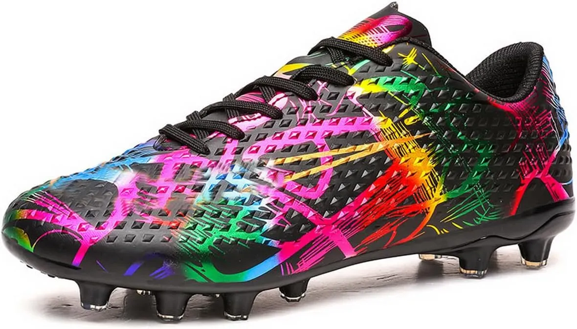 DHOVOR Mens Womens Soccer Cleats FG Football Shoes Unisex Adult Athletics Football Trainers Football Cleats Teenagers Soccer Shoes