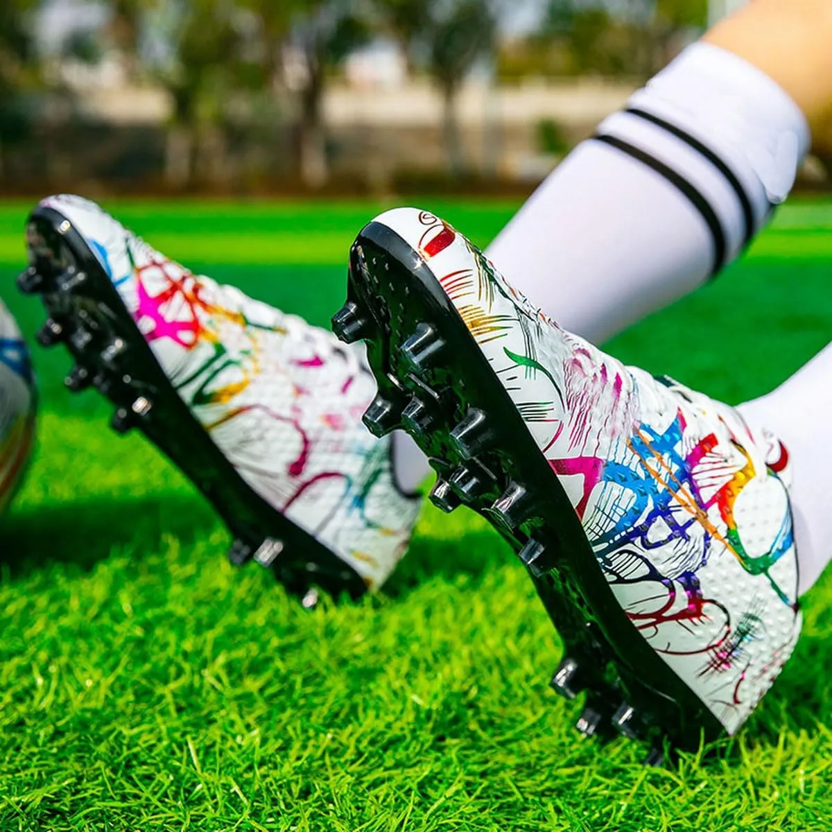 DHOVOR Mens Womens Soccer Cleats FG Football Shoes Unisex Adult Athletics Football Trainers Football Cleats Teenagers Soccer Shoes