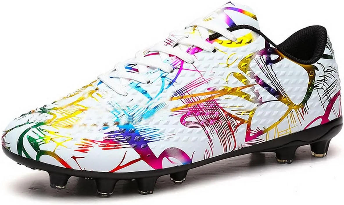 DHOVOR Mens Womens Soccer Cleats FG Football Shoes Unisex Adult Athletics Football Trainers Football Cleats Teenagers Soccer Shoes