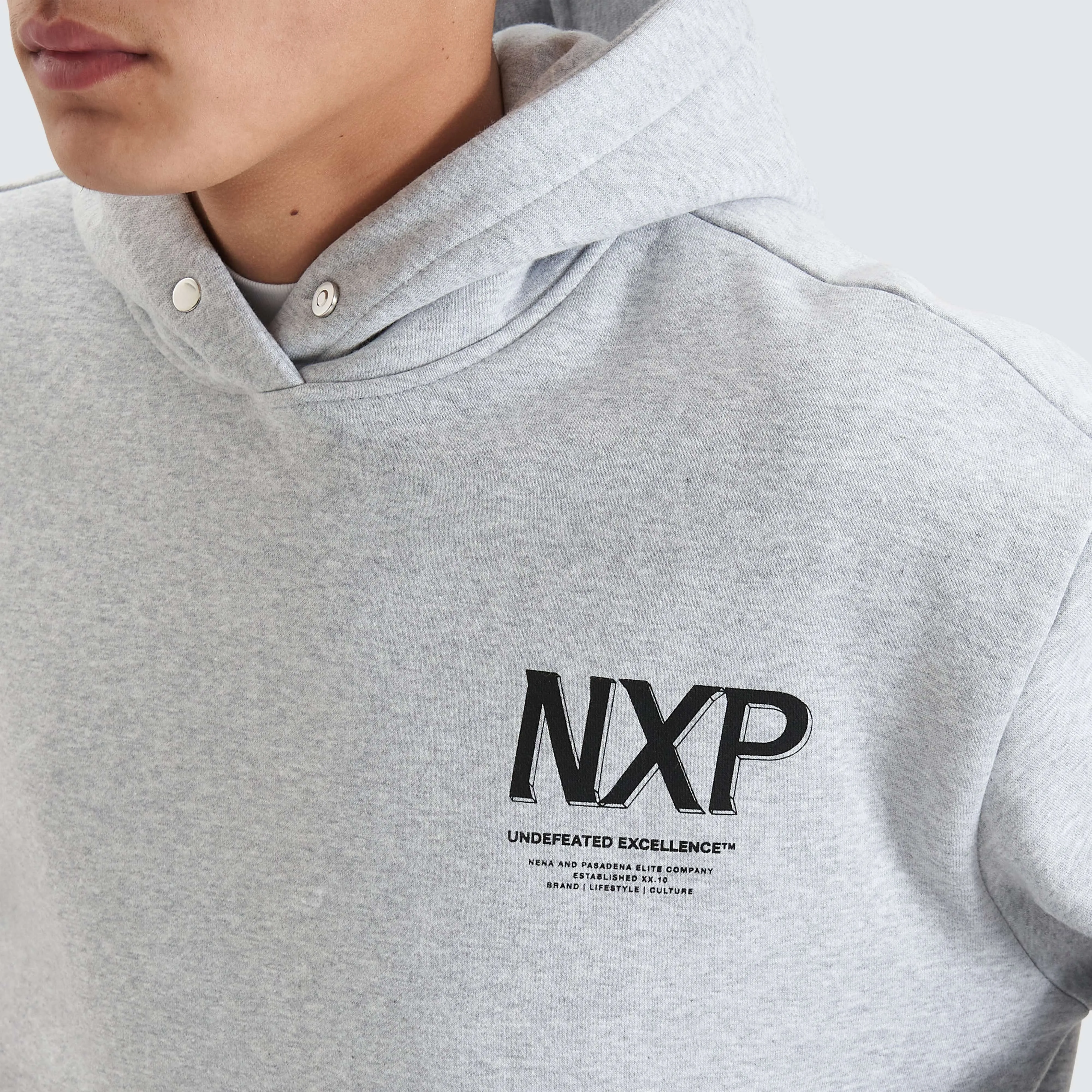 Diagram Heavy Box Fit Hoodie Grey Marle