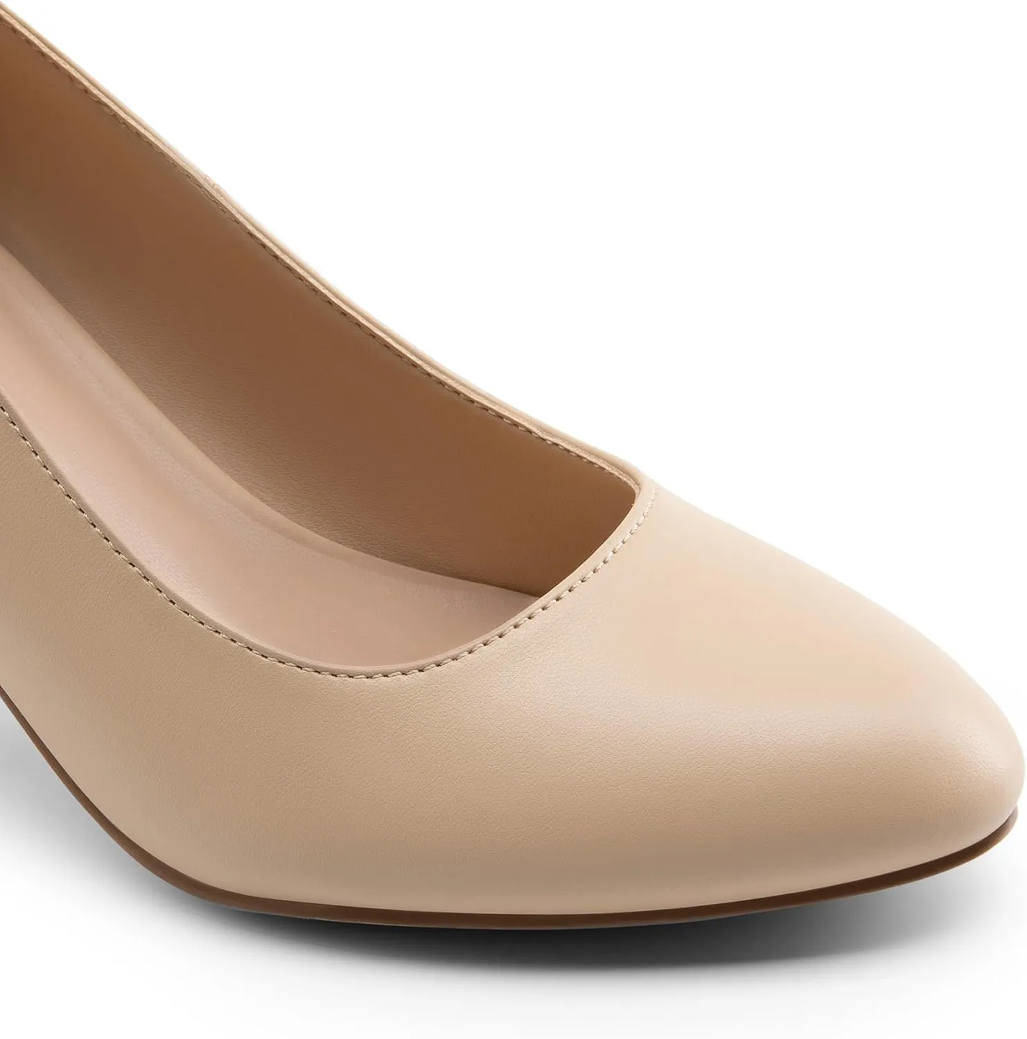 DREAM PAIRS Women's Block Heels Closed Toe High Chunky Rounded Toe Pumps Comfortable Slip On Work Shoes