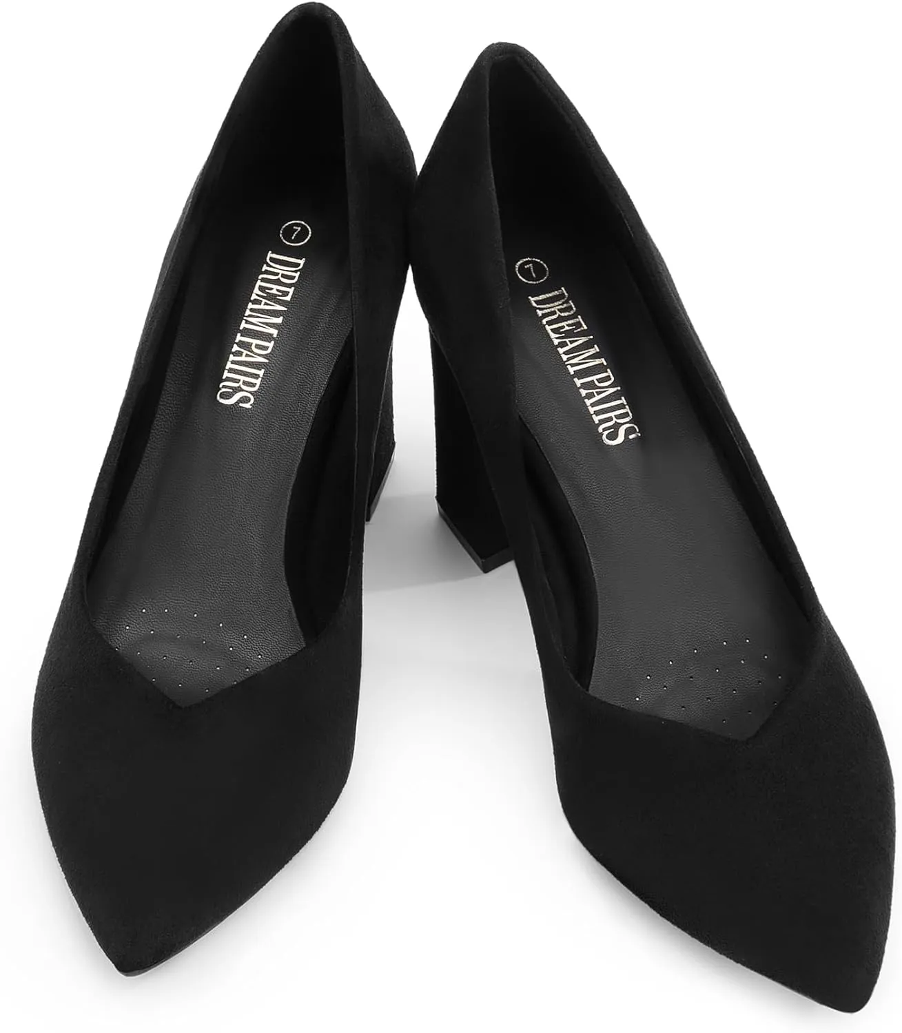 DREAM PAIRS Womens High Chunky Closed Toe Block Heels Pointed Toe Wedding Party Elegant Slip On Pumps Shoes