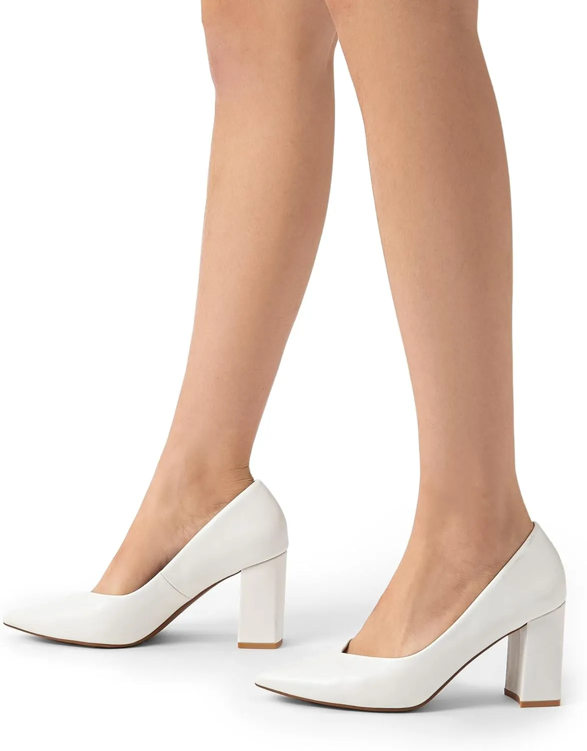 DREAM PAIRS Womens High Chunky Closed Toe Block Heels Pointed Toe Wedding Party Elegant Slip On Pumps Shoes