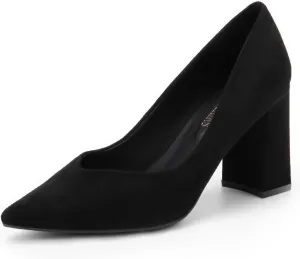 DREAM PAIRS Womens High Chunky Closed Toe Block Heels Pointed Toe Wedding Party Elegant Slip On Pumps Shoes