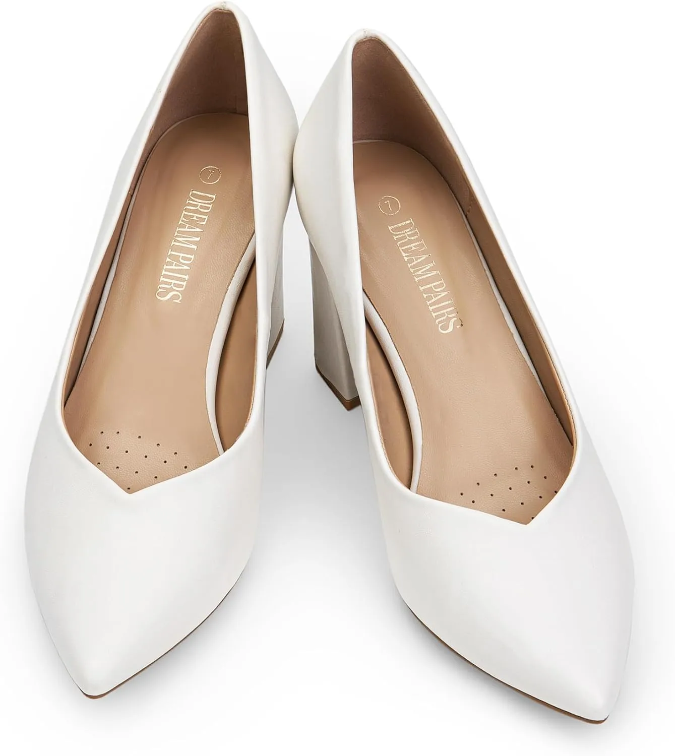 DREAM PAIRS Womens High Chunky Closed Toe Block Heels Pointed Toe Wedding Party Elegant Slip On Pumps Shoes