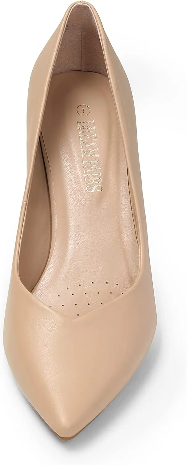 DREAM PAIRS Womens High Chunky Closed Toe Block Heels Pointed Toe Wedding Party Elegant Slip On Pumps Shoes