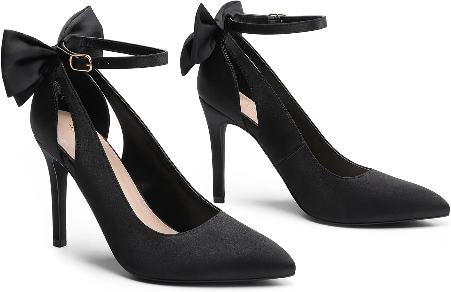 DREAM PAIRS Women's High Heels Stiletto Strappy Pointed Toe Bow Heel Pumps Sexy D'Orsay Party Wedding Dress Shoes