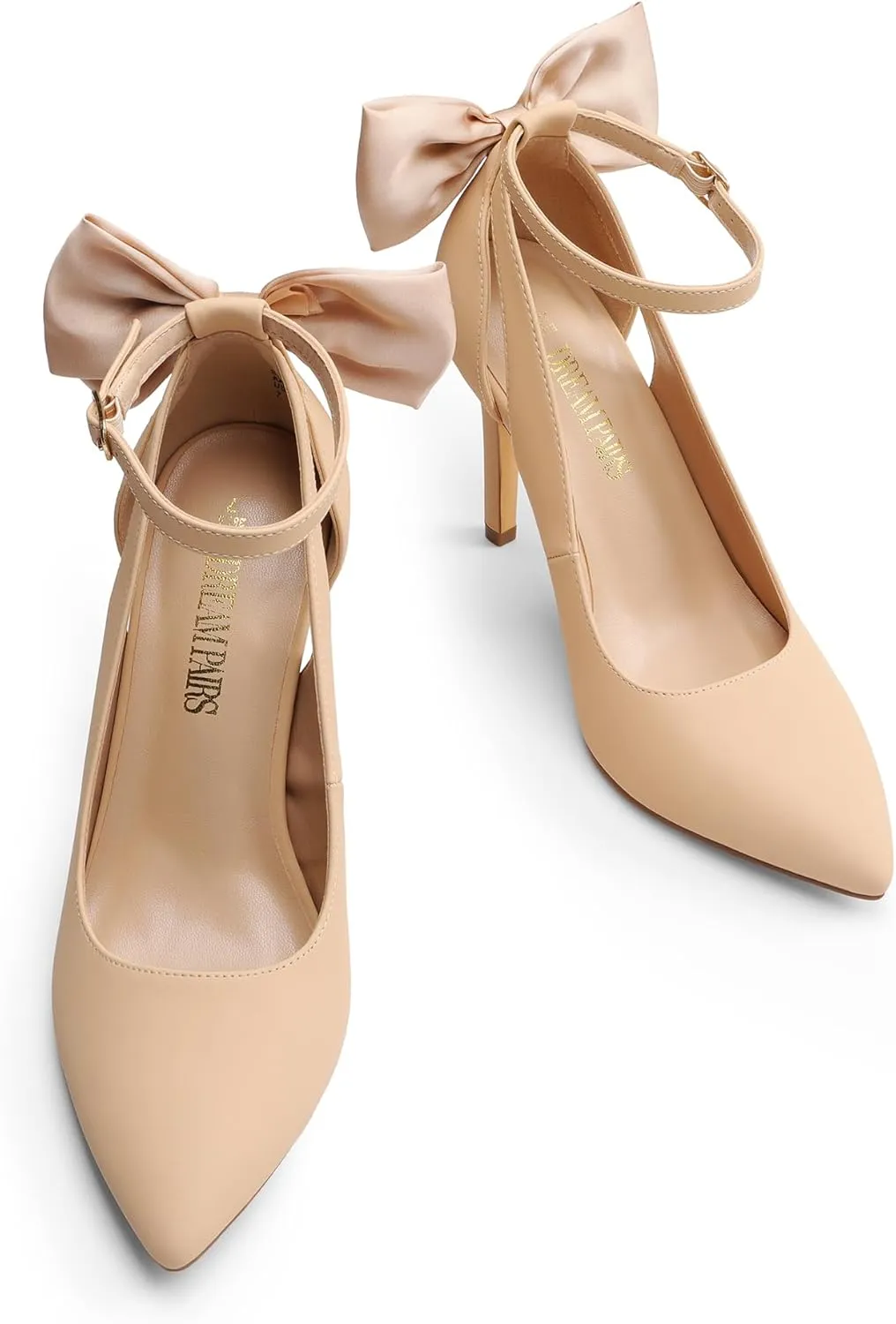 DREAM PAIRS Women's High Heels Stiletto Strappy Pointed Toe Bow Heel Pumps Sexy D'Orsay Party Wedding Dress Shoes
