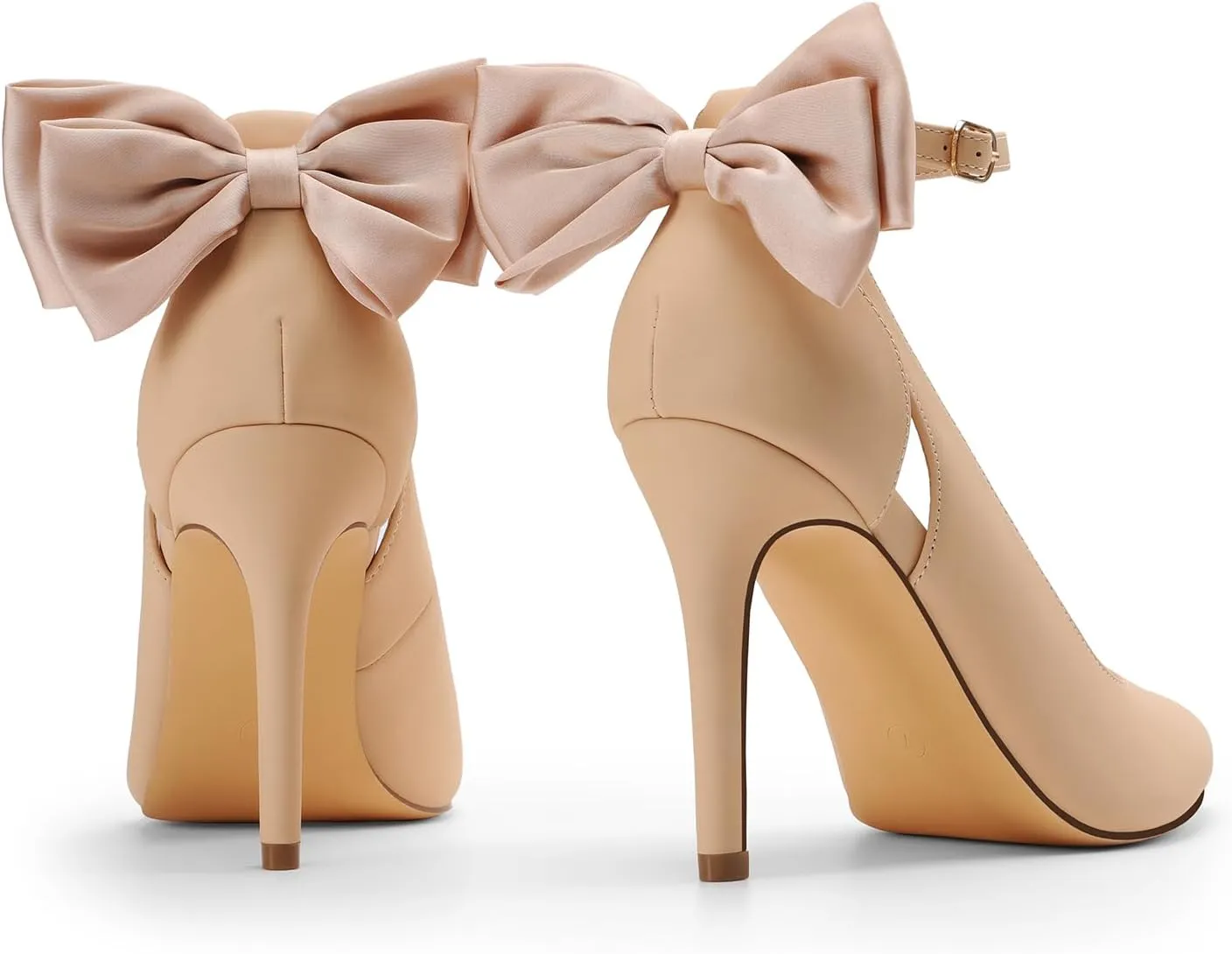 DREAM PAIRS Women's High Heels Stiletto Strappy Pointed Toe Bow Heel Pumps Sexy D'Orsay Party Wedding Dress Shoes