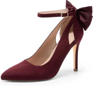 DREAM PAIRS Women's High Heels Stiletto Strappy Pointed Toe Bow Heel Pumps Sexy D'Orsay Party Wedding Dress Shoes
