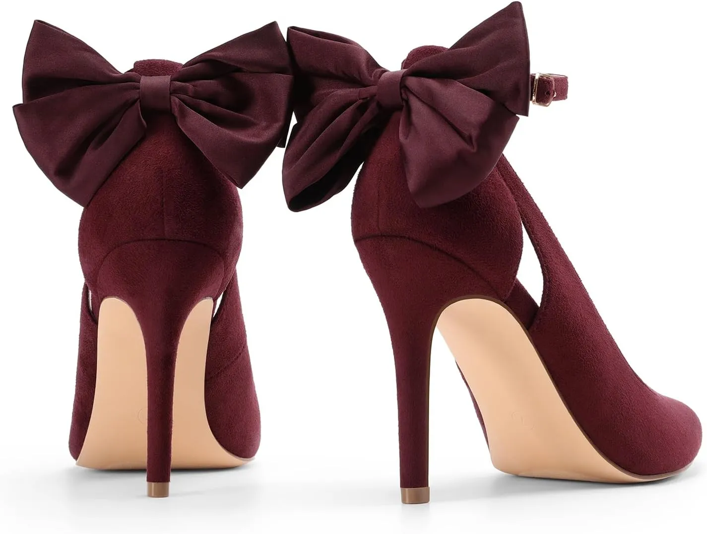 DREAM PAIRS Women's High Heels Stiletto Strappy Pointed Toe Bow Heel Pumps Sexy D'Orsay Party Wedding Dress Shoes