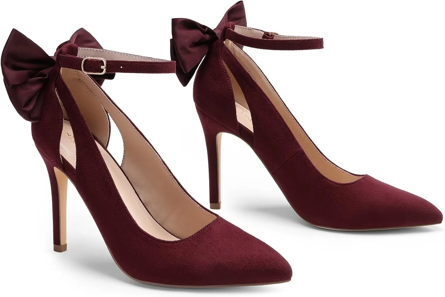 DREAM PAIRS Women's High Heels Stiletto Strappy Pointed Toe Bow Heel Pumps Sexy D'Orsay Party Wedding Dress Shoes