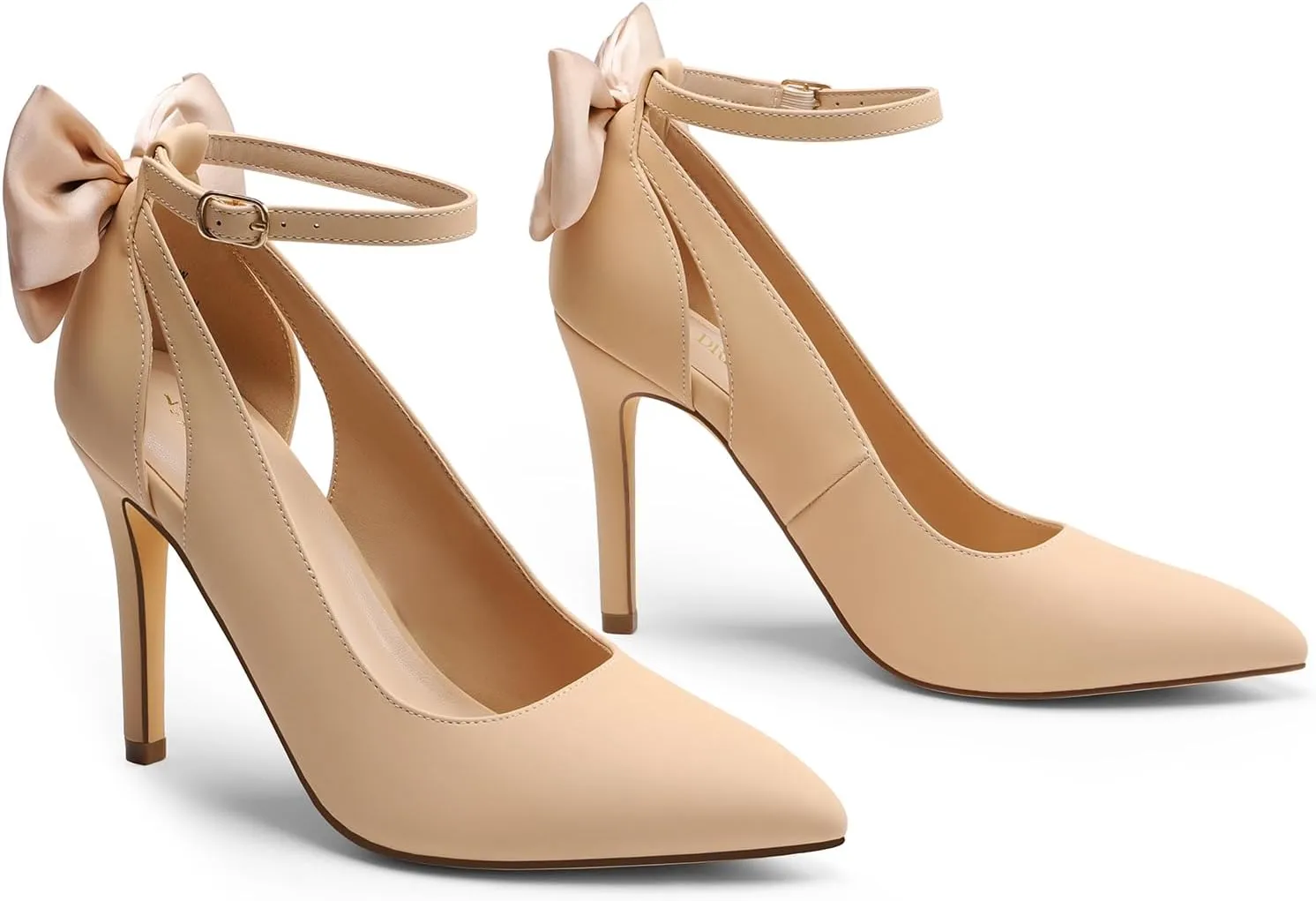 DREAM PAIRS Women's High Heels Stiletto Strappy Pointed Toe Bow Heel Pumps Sexy D'Orsay Party Wedding Dress Shoes