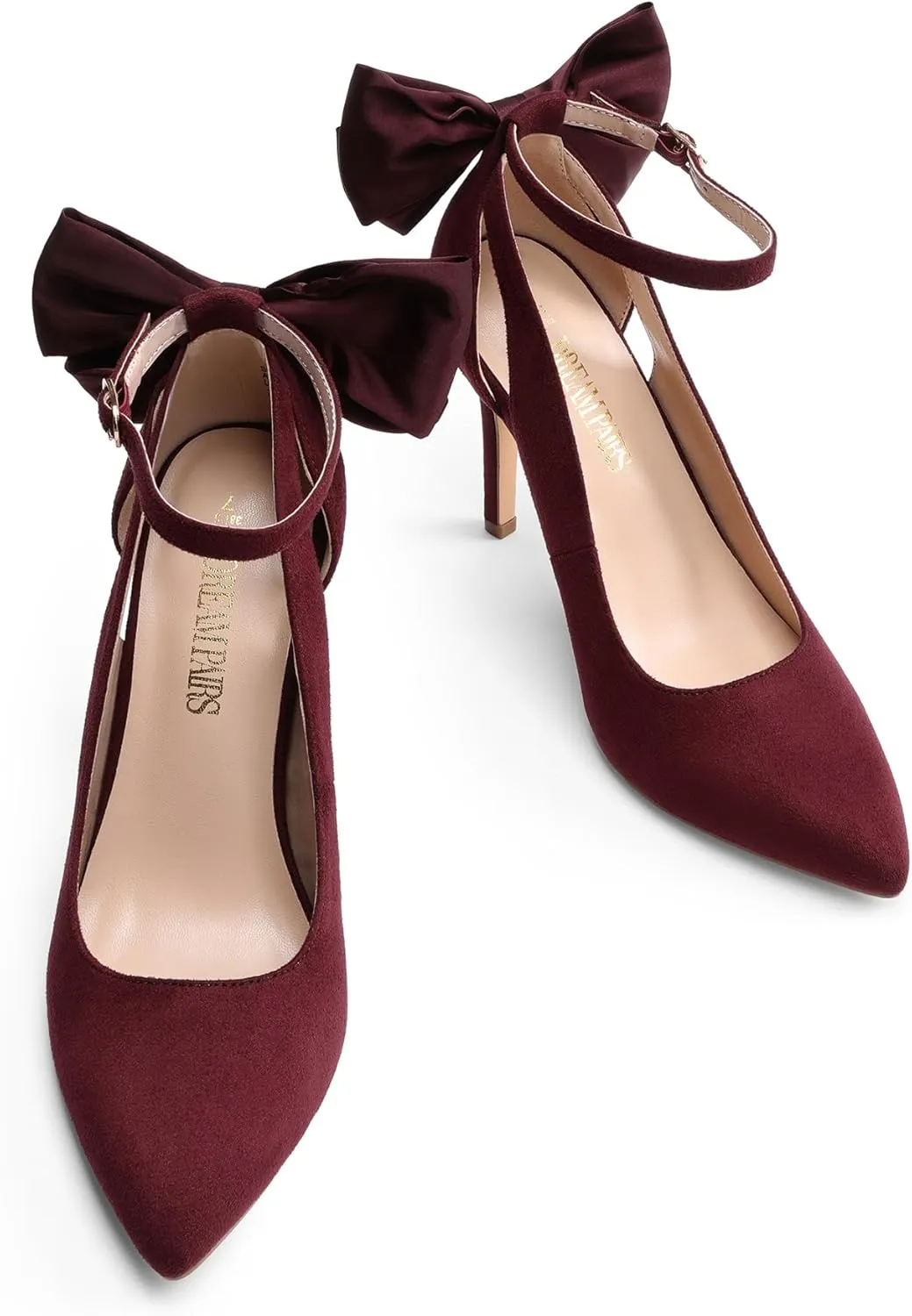 DREAM PAIRS Women's High Heels Stiletto Strappy Pointed Toe Bow Heel Pumps Sexy D'Orsay Party Wedding Dress Shoes