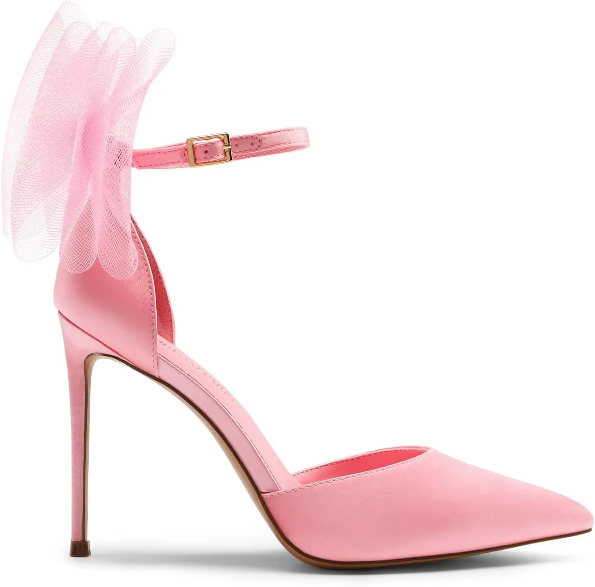 DREAM PAIRS Women's High Heels Strappy Closed Toe Stiletto Pointed Toe Mesh Bows Ankle Strap D'Orsay Sexy Dress Wedding Party Pumps Shoes
