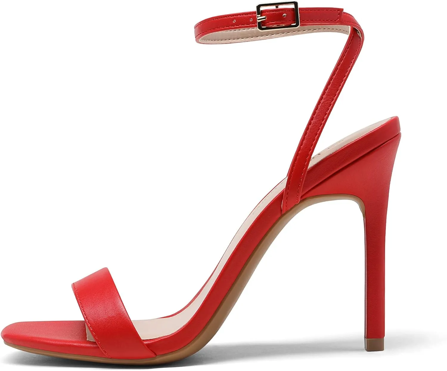 DREAM PAIRS Womens High Stilettos Open Square Toe Ankle Strap Heels Sexy Comfort Strappy Dress Shoes Wedding Bridal Pumps Sandals