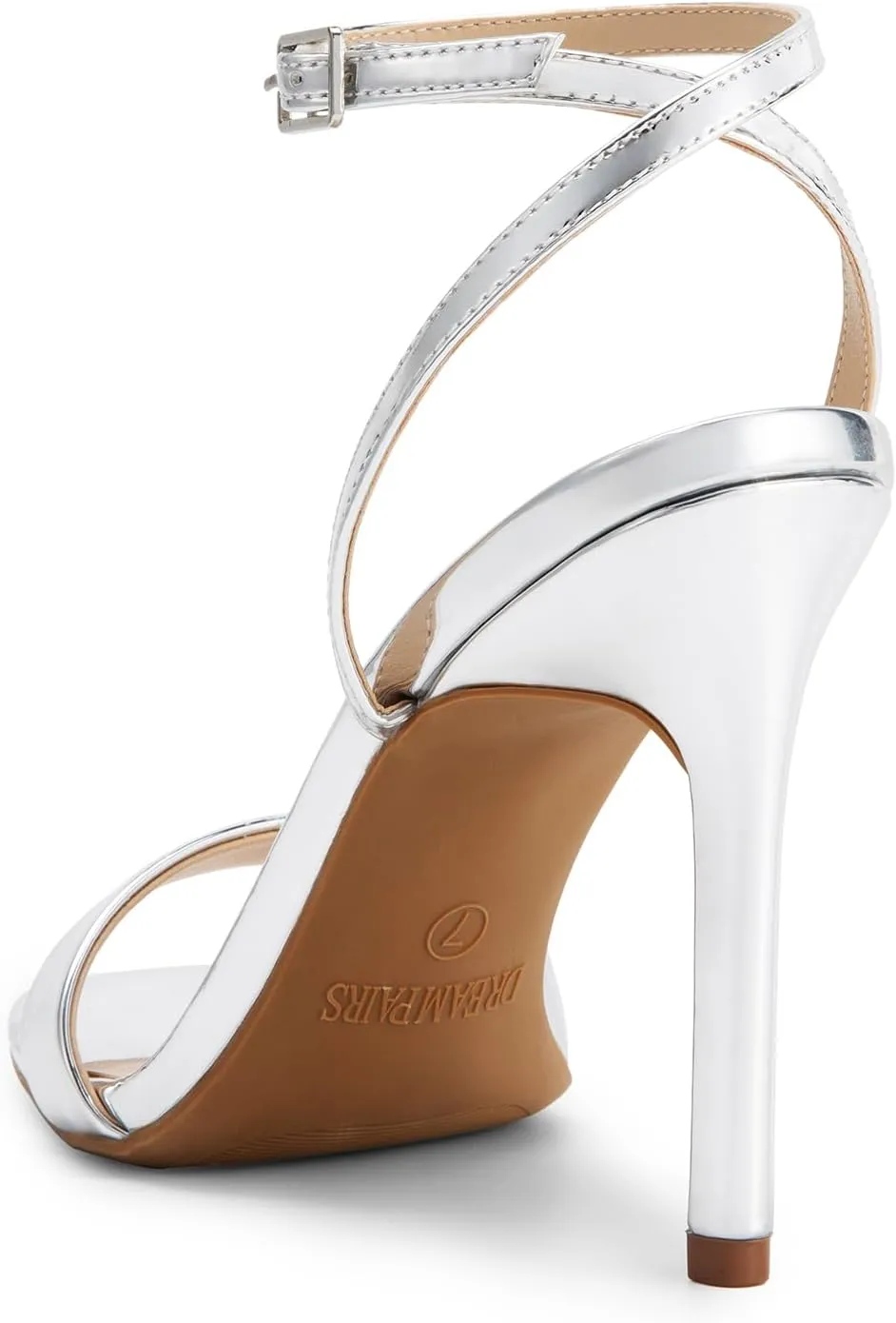 DREAM PAIRS Womens High Stilettos Open Square Toe Ankle Strap Heels Sexy Comfort Strappy Dress Shoes Wedding Bridal Pumps Sandals